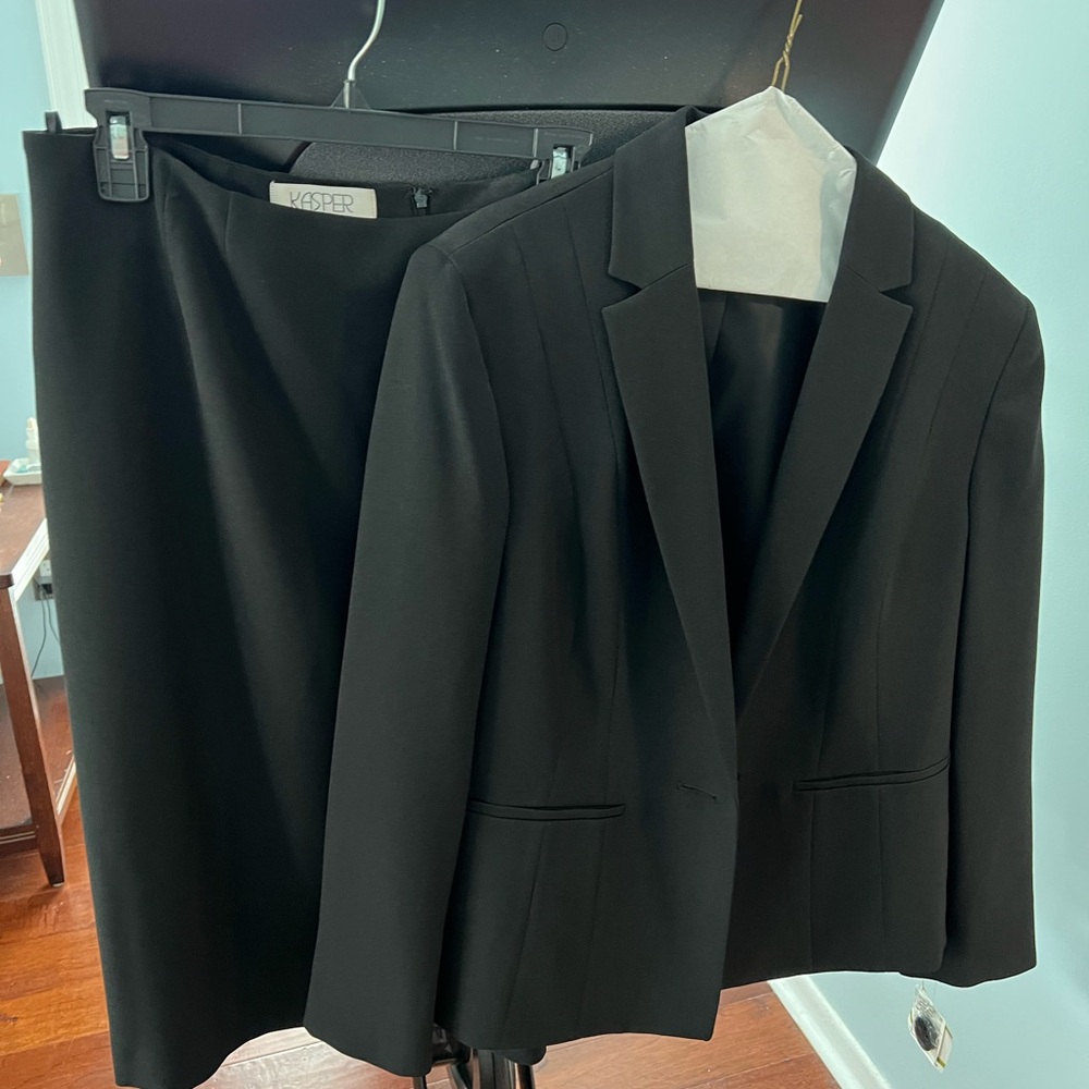Kasper Black Blazer and Skirt Set